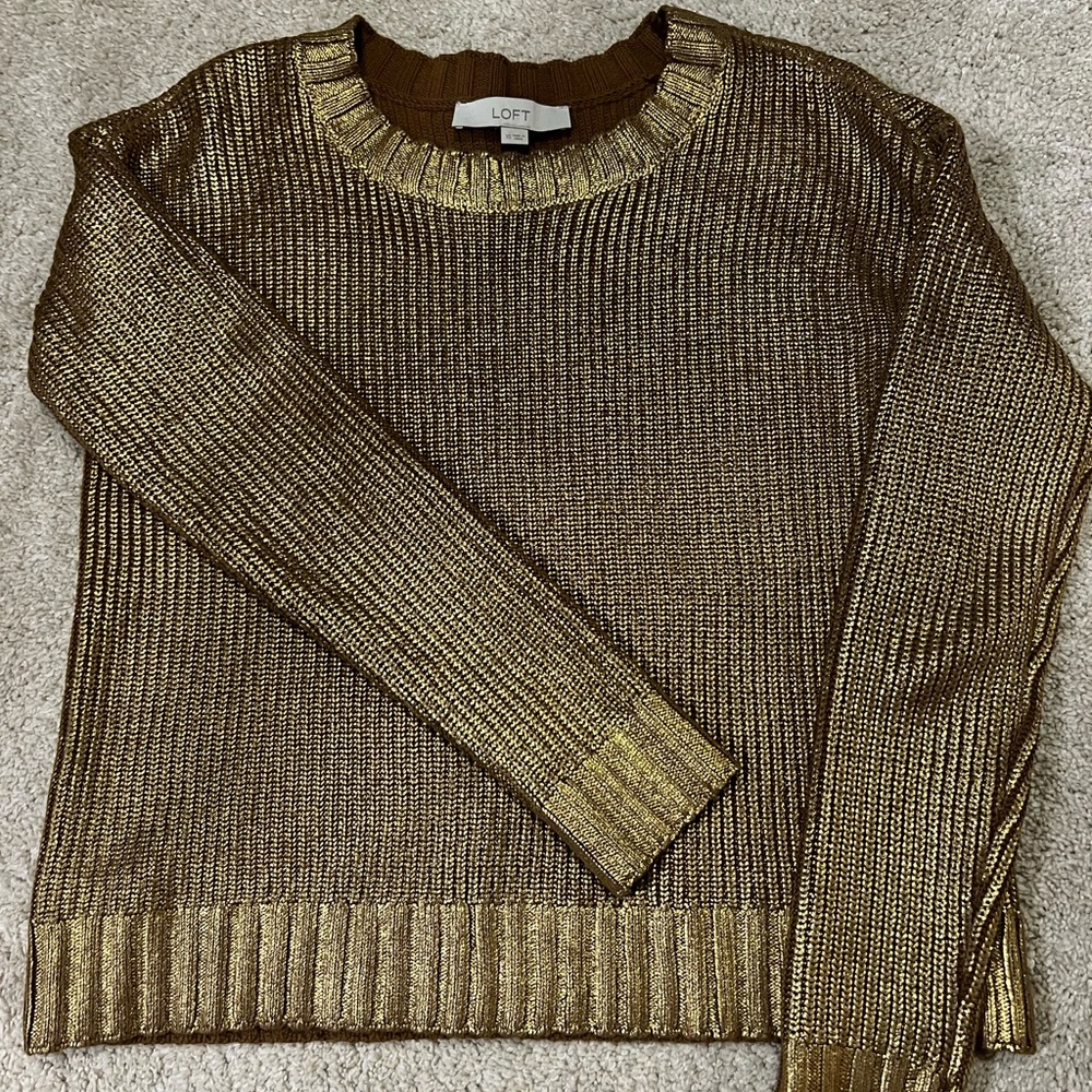 Loft XS gold sweater